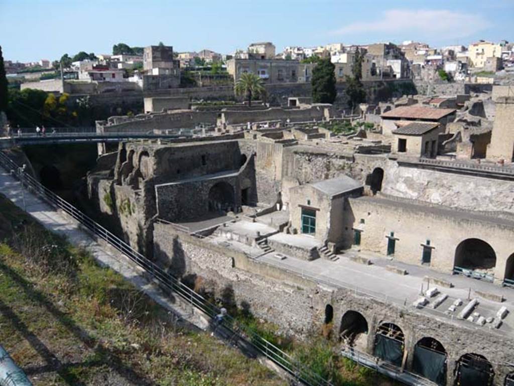 Herculaneum May 2009. Looking west across the Sacred Area, centre right. Photo courtesy of Buzz Ferebee.